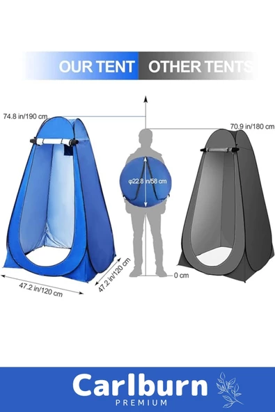 Premium Pencereli Fermuarlı Kamp Deniz Duş Pazar Giyinme Fotoğrafçı Iç Göstermeyen Prova Kabin Çadır - 5