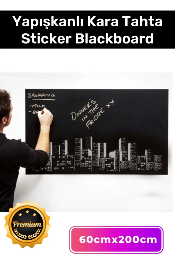Özel Üretim Büyük Boy Kendinden Yapışkanlı Yaz Sil Rulo Yapışkanlı Kara Tahta Sticker Blackboard