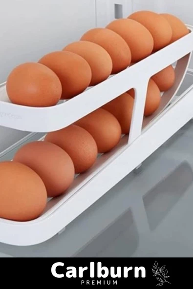 Premium Seri Buzdolabı Plastik 2 Katlı Kullanışlı Pratik Raf Düzenleyici Yeni Nesil Yumurta Standı - 5