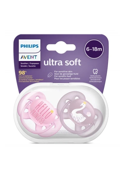 Philips Avent Ultra Soft Desenli Emzik 6-18 Kız Scf223/02