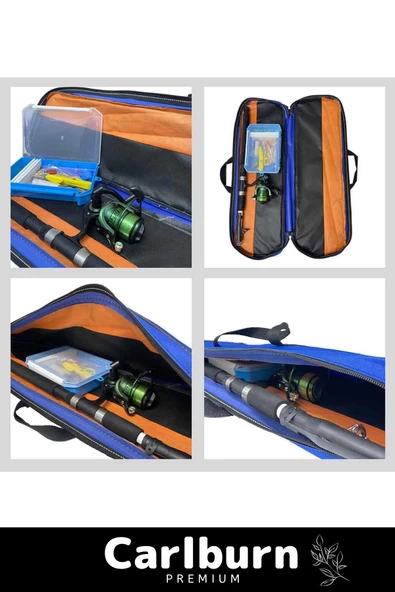 Özel Üretim Taşıma Çantalı Hazır Kurulu Tam Takım Profesyonel Tekne Olta Seti - 3m Kamış Hediyeli - 3