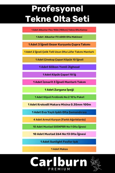 Özel Üretim Taşıma Çantalı Hazır Kurulu Tam Takım Profesyonel Tekne Olta Seti - 3m Kamış Hediyeli - 2