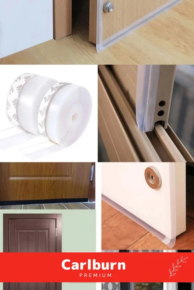 Rüzgar Kesici Ses Böcek Toz Önleyici Yalıtım Kapı Pencere Isı Izolasyon Şeffaf Şerit Bant 5mt 4 Adet - 7