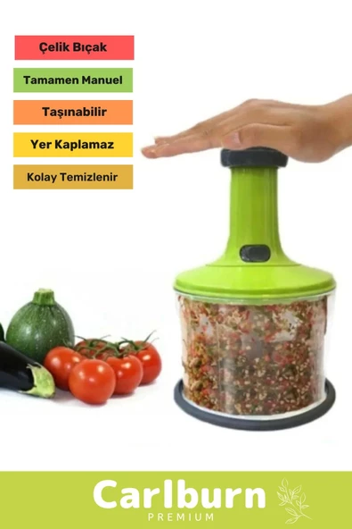 Özel Üretim Paslanmaz Bıçaklı Taşınabilir Basmalı El Rondosu Blender Sebze Meyve Soğan Doğrayıcı - 2