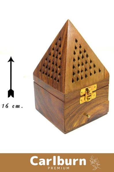 Premium Seri Taşınabilir El Yapımı Ahşap Dekoratif Konik Tütsü Yakma Kutusu - 3