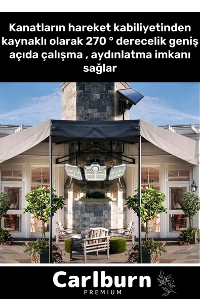 Özel Üretim Su Geçirmez Solar Güneş Enerjili 122 Ledli Hareket Sensörlü Bahçe Sokak 3 Modlu - 3