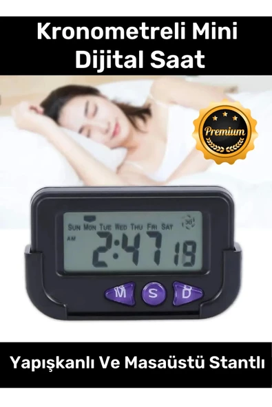 Özel Üretim Yapışkanlı Masaüstü Stantlı Ders Çalışmak Için Alarlı Kronometreli Mini Dijital Saat
