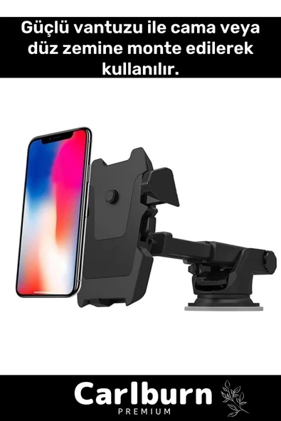 Özel Üretim Uzayabilen Ayarlanabilir Vantuzlu Cep Araç Telefon Tutucu Oto Araba Içi Telefon Tutacağı - 2