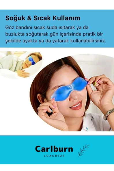 Özel Üretim Soğuk Sıcak Uygulama Göz Terapi Bandı Işık Önleyici Göz Dinlendirme Jel Uyku Bandı - 4