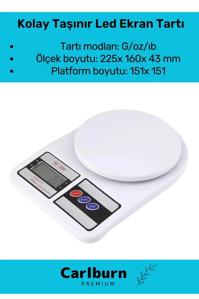 Deluxe Yüksek Hassasiyet Pilli Dara Fonksiyonlu Otomatik Kapanma Özellikli Hassas Mutfak Terazisi - 2