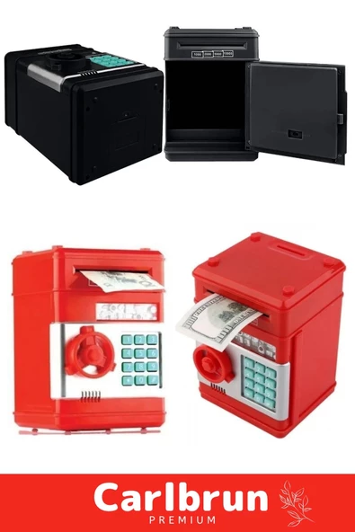 Özel Üretim Abs Plastik Pilli Otomatik Kağıt Bozuk Para Elektronik Şifreli Atm Kumbara - 3