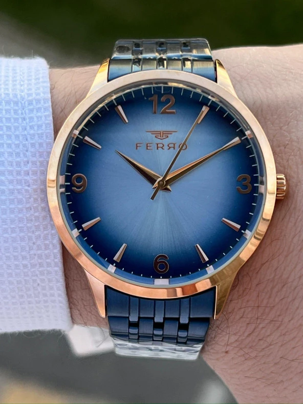 Ferro Çelik Kordon 30 Mt Su Geçirmez Erkek Kol Saat EFM11932-T - Resim 3