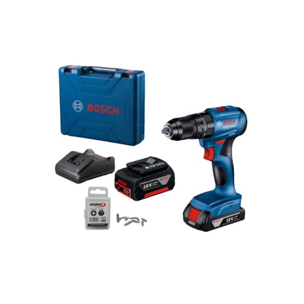 Bosch Professional GSB 185 LI 2.0 Ah + 3.0 Ah Çift Akülü Darbeli Delme Vidalama Ve Pz2/25 Bits Uç