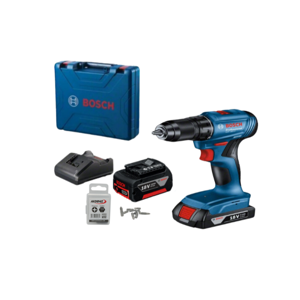 Bosch Professional GSR 185-Li 2.0 Ah + 3.0 Ah Çift Akülü Vidalama Makinesi Ve Ph2/25 Bits Uç