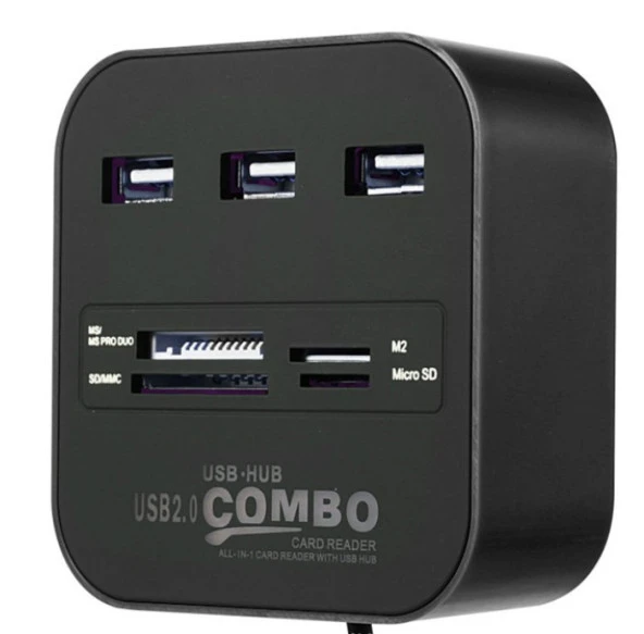 Concord C-847 3 Port USB 2.0 Hub - USB Çoklayıcı + USB Kart Okuyucu - 6