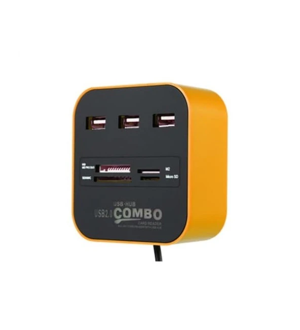 Concord C-847 3 Port USB 2.0 Hub - USB Çoklayıcı + USB Kart Okuyucu - 8