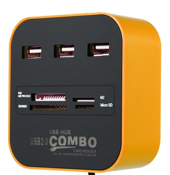 Concord C-847 3 Port USB 2.0 Hub - USB Çoklayıcı + USB Kart Okuyucu - 9