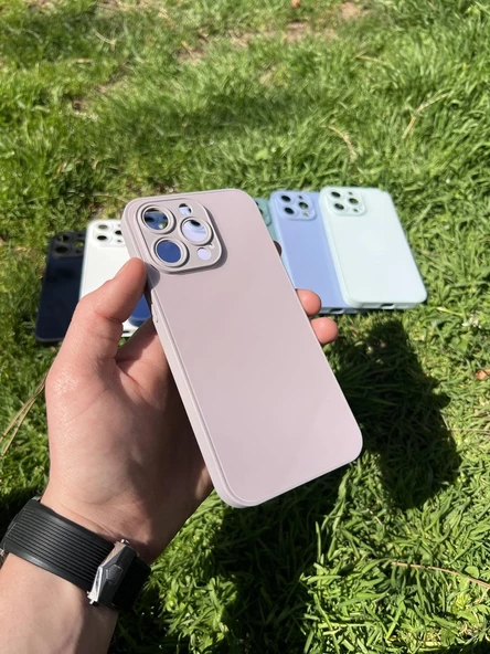 İphone 15 Pro Uyumlu Parlak Premium Renkli Cam Telefon Kılıfı - Resim 8