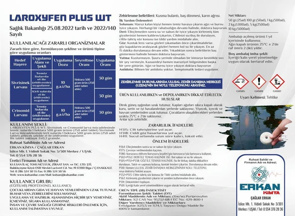 Laroxyfen Plus Wt Tablet Larvasit 2 Kg - Resim 3