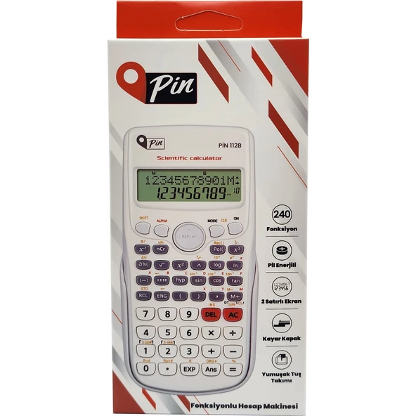 Pin 112B 240 Beyaz Bilimsel Fonksiyonlu Hesap Makinesi - 2