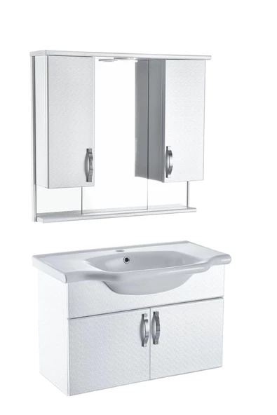 80 Lik Pvc Duvara Montelüx Banyo Dolabı 3 Parça ürün görseli