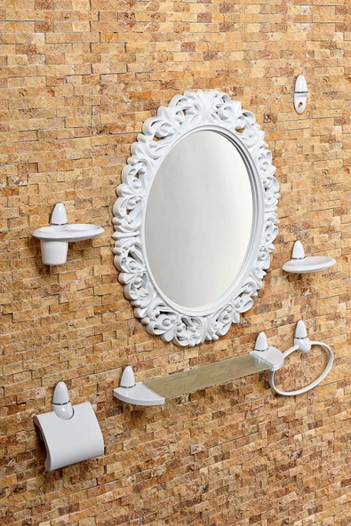 Dekoratif Oval Ayna Seti 8 Parça ürün görseli 1