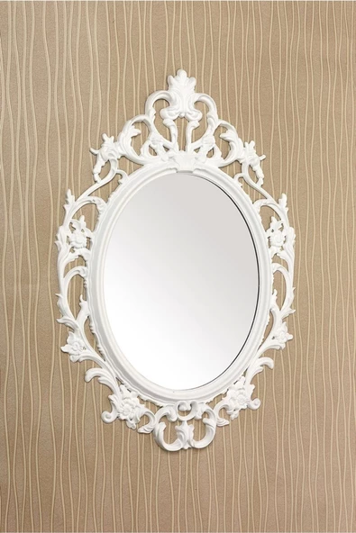 Dekoratif Ayna Boyalı Dolu Beyaz