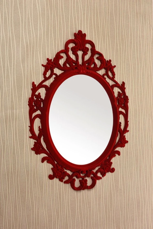 Dekoratif Ayna Kadife Dolu Bordo ürün görseli 1