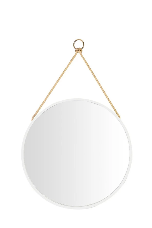 Ahşap Çerçeve Boyalı İpli Ayna Q 60 Cm ürün görseli 1