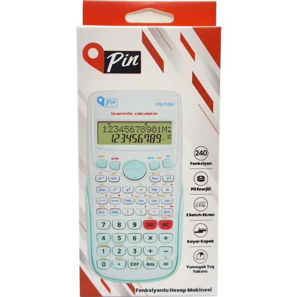 Pin 112M 240 Mavi Bilimsel Fonksiyonlu Hesap Makinesi - 2