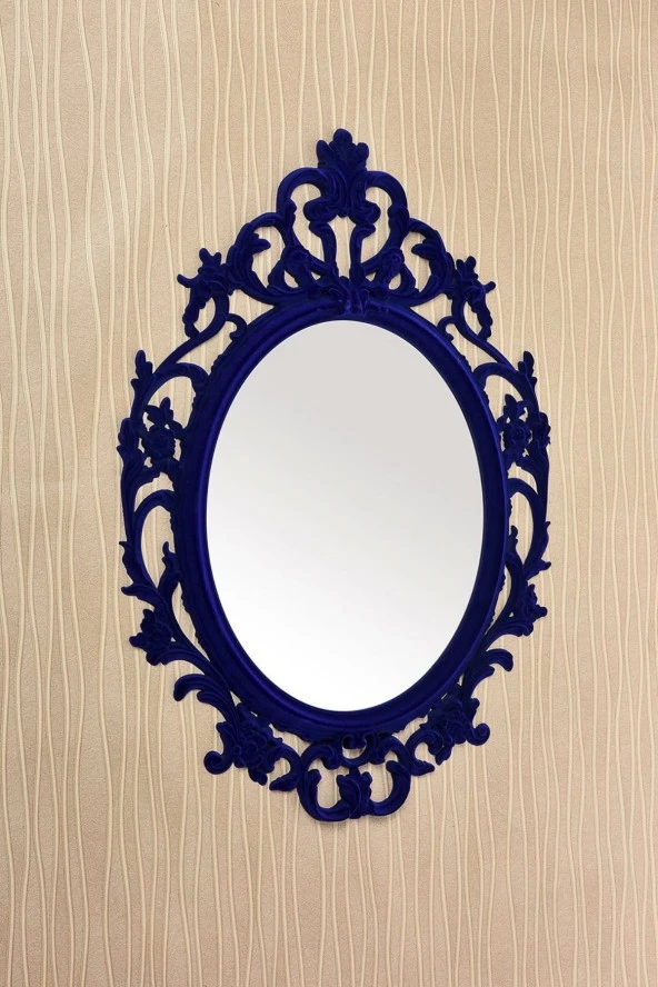 Dekoratif Ayna Kadife Dolu Lacivert