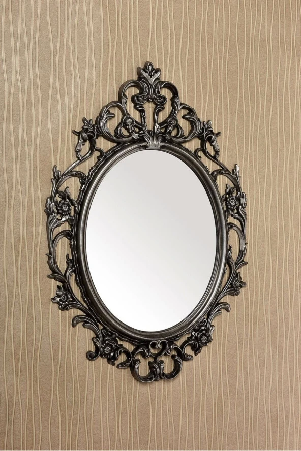 Dekoratif Ayna Boyalı Dolu Koyu Gri