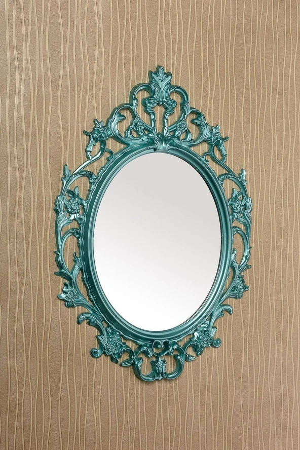 Dekoratif Ayna Boyalı Dolu Turkuaz