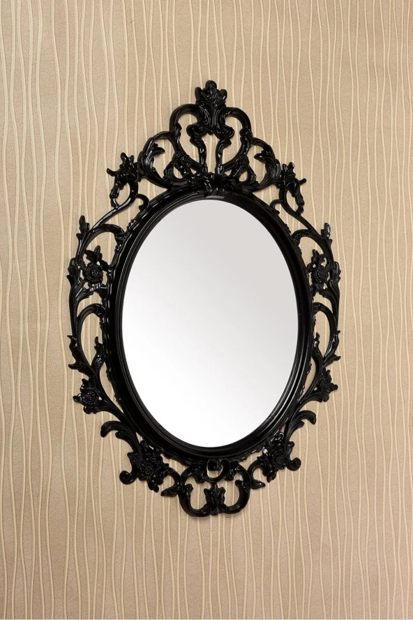 Dekoratif Ayna Boyalı Dolu Siyah