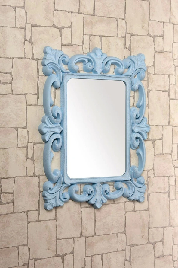 Dekoratif Kare Ayna Mavi