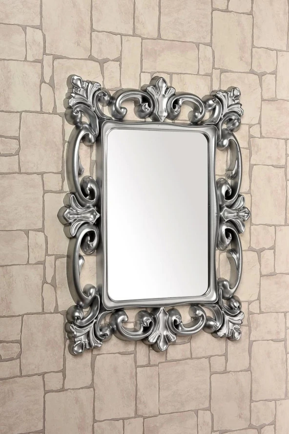 Dekoratif Kare Ayna Gümüş Gri ürün görseli 1