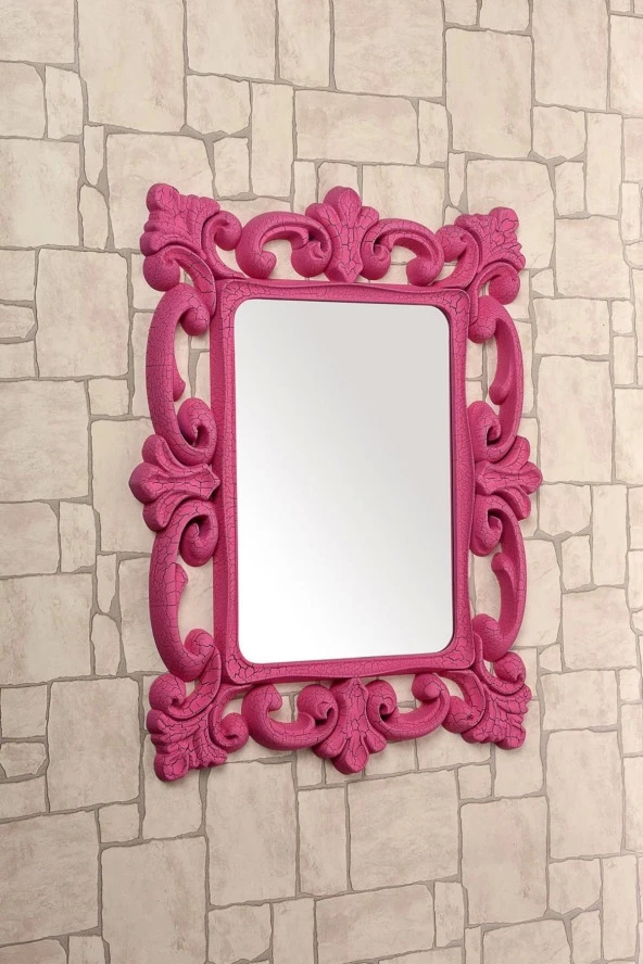 Dekoratif Kare Ayna Pembe