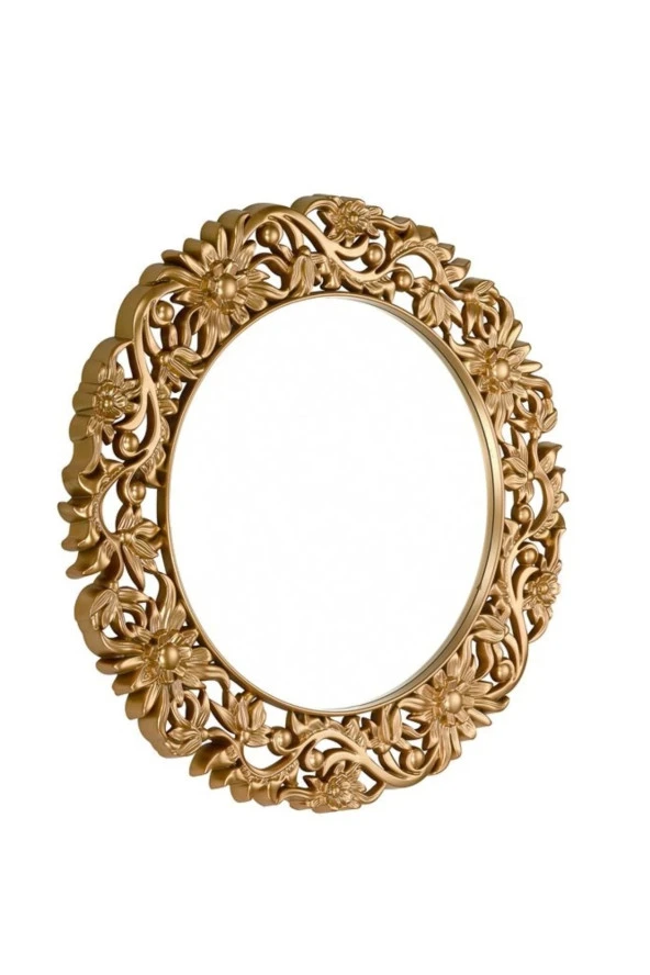 Dekoratif Büyük Yuvarlak Salon Ayna Gold