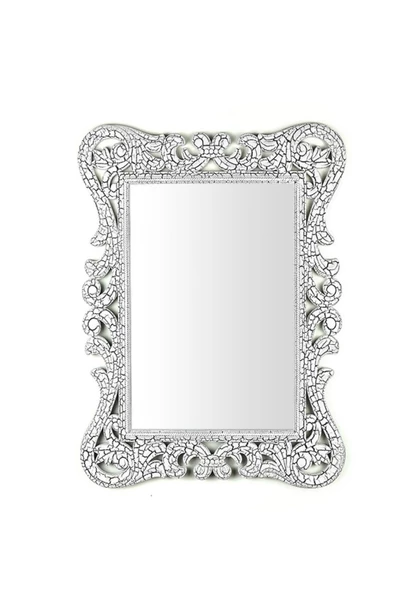 Dekoratif Küçük Kare Ayna Beyaz Desenli 54*67