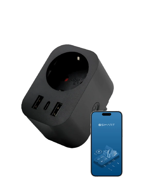 Şımart Akıllı Wi-fi Priz Usb Type-c Akım Korumalı Uzaktan Kontrol