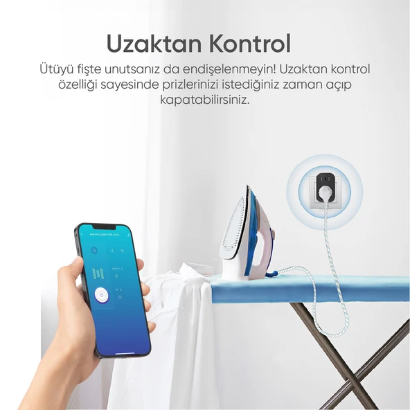 Akıllı Wi-Fi Priz USB Type-C Akım Korumalı Uzaktan Kontrol - 4