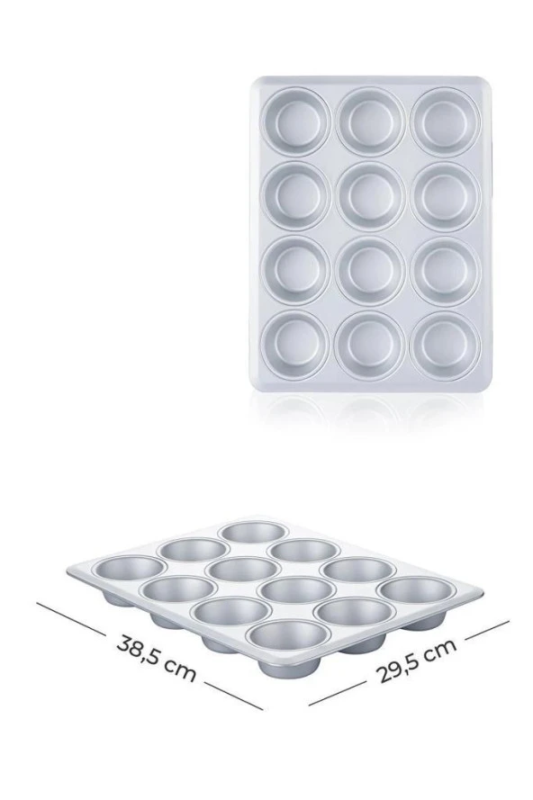 Acar Mate Alüminyum Muffin Kek Kalıbı MOON-05774 - 3