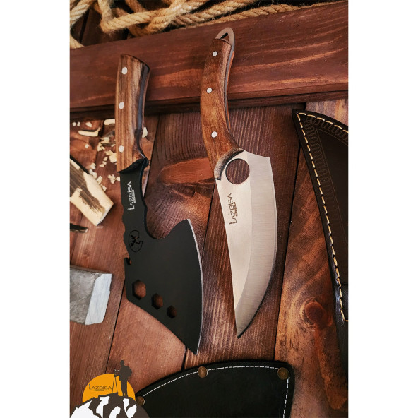 2 Li Outdoor Balta Bıçak Set Kamp Baltası Bıçak Bıçağı Budama Baltası LZBÇK1 - 3