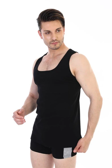 Çift Kaplan 775 Erkek Ribana Siyah Atlet ürün görseli