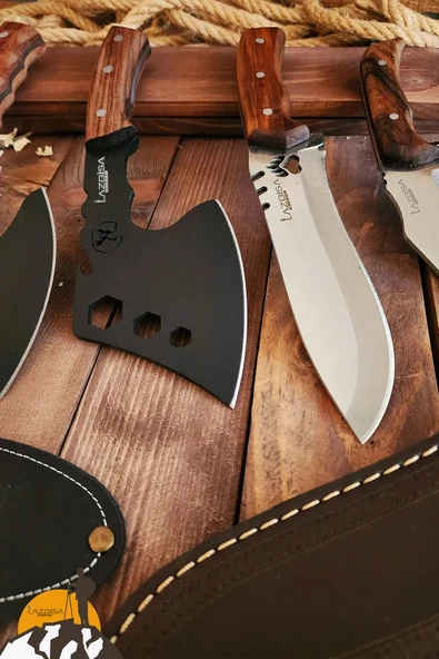 4 Lü Set Outdoor Balta Bıçak Set Kamp Baltası Bıçak Bıçağı Nacak Budama Baltası Outb1z - 4