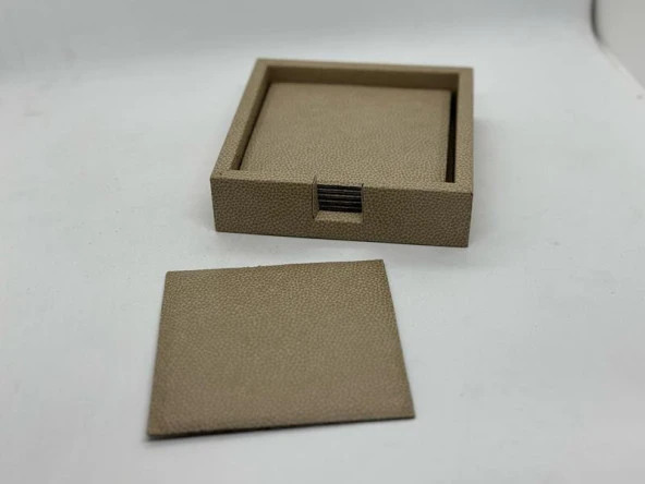 SETAIANCA LUXE FAUX VEGAN DERİ BARDAK ALTLIĞI 6 LI 25*14*7 CM