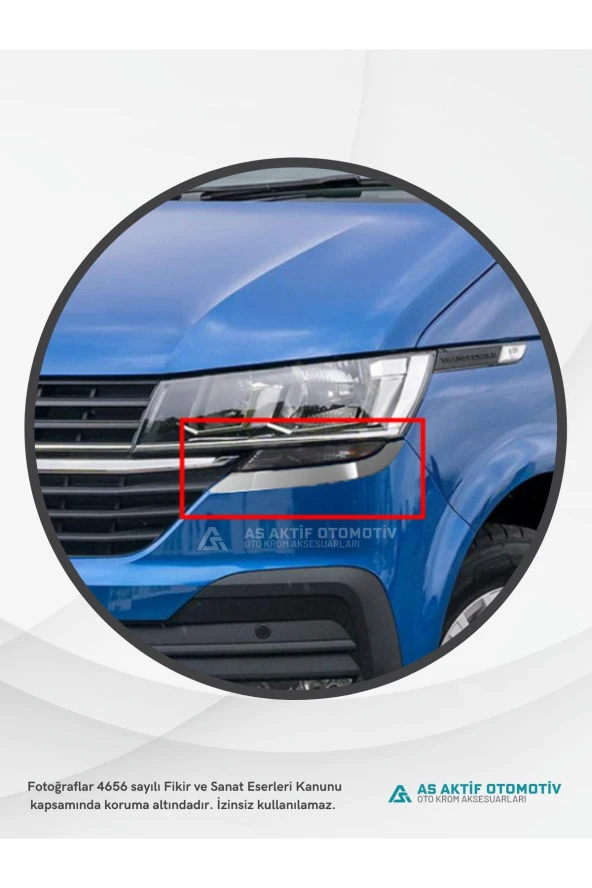 Volkswagen Transporter T6.1 Van Far Alt Çıtası 2 Parça 2020 ve Üzeri Krom Paslanmaz Çelik - 3