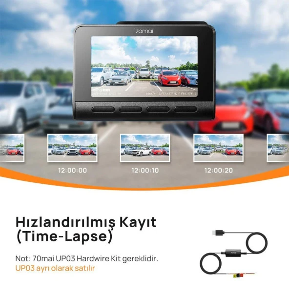 70mai A810 + RC12 Ön ve Arka Araç İçi Kamera Seti - 6