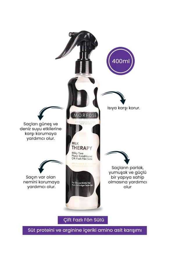 Morfose Milk Therapy Saç Bakım Fön Suyu 400 ml - Resim 2