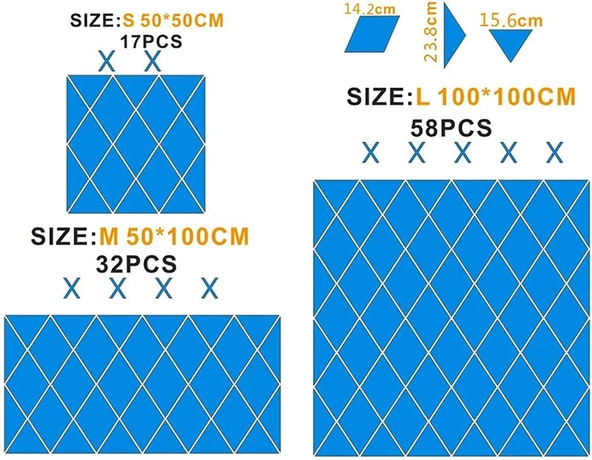 Yapışkanlı Dekoratif Akrilik Ayna Siyah ( 17 Parça ) - 2
